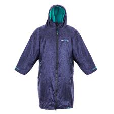 Two Bare Feet Kids Weatherproof Classic Print Changing Robe - Navy / Teal