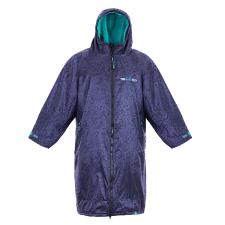 Two Bare Feet Weatherproof Classic Print Changing Robe - Navy / Teal