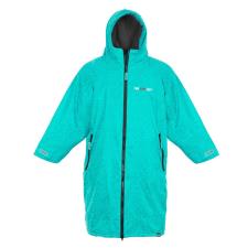 Two Bare Feet Kids Weatherproof Classic Print Changing Robe - Teal / Charcoal