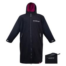 Two Bare Feet Weatherproof Packable Changing Robe &amp; Travel Bag - Black / Raspberry