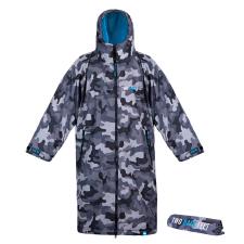 Two Bare Feet Weatherproof Changing Robe & Changing Mat - Grey Camo / Blue