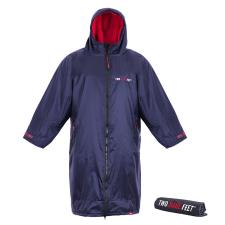 Two Bare Feet Weatherproof Changing Robe & Changing Mat - Navy / Red