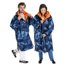 dryrobe Advance Long Sleeve Changing Robe - Blue Camo / Orange