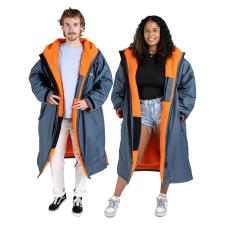 dryrobe Advance Long Sleeve Changing Robe - Dark Grey / Orange