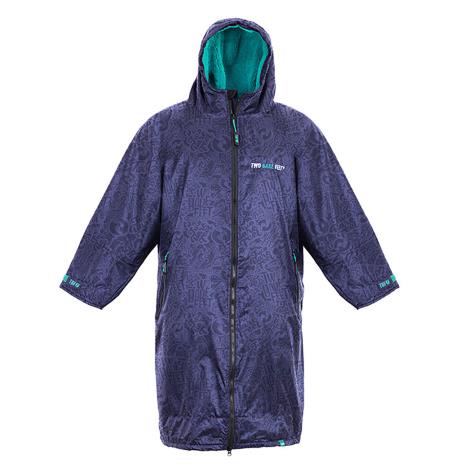 Two Bare Feet Kids Weatherproof Classic Print Changing Robe - Navy / Teal  £69.99