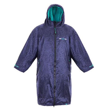 Two Bare Feet Weatherproof Classic Print Changing Robe - Navy / Teal  £79.99