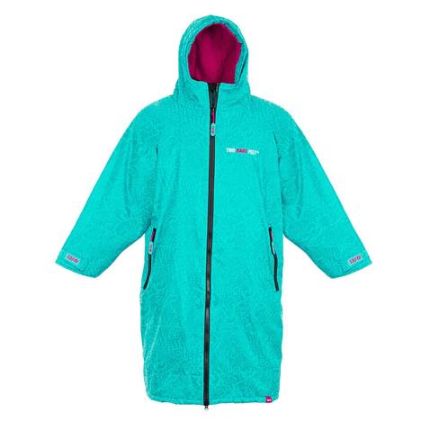 Two Bare Feet Weatherproof Classic Print Changing Robe - Teal / Raspberry  £79.99