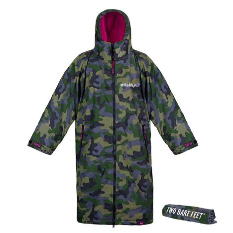 Two Bare Feet Weatherproof Changing Robe & Changing Mat - Green Camo / Raspberry  £89.99